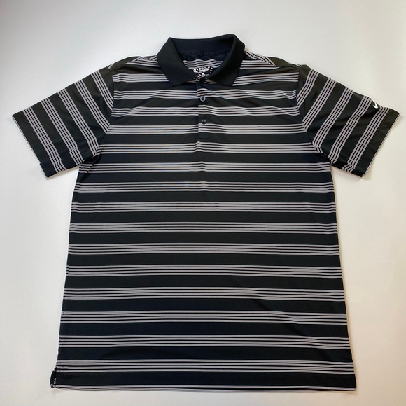 Nike Golf Other - Nike Golf Polo Shirt Large Black White Stripe Tour Performance Athletic Sporty